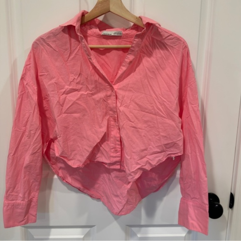 Pull&Bear Crop Button Down Shirts